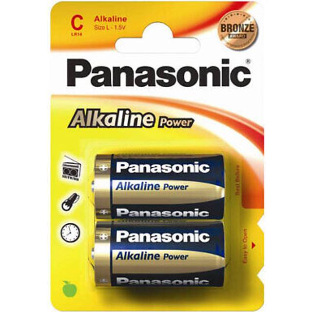 Panasonic Alkaline Power (Bronze) C LR14 Batteries | 2 Pack