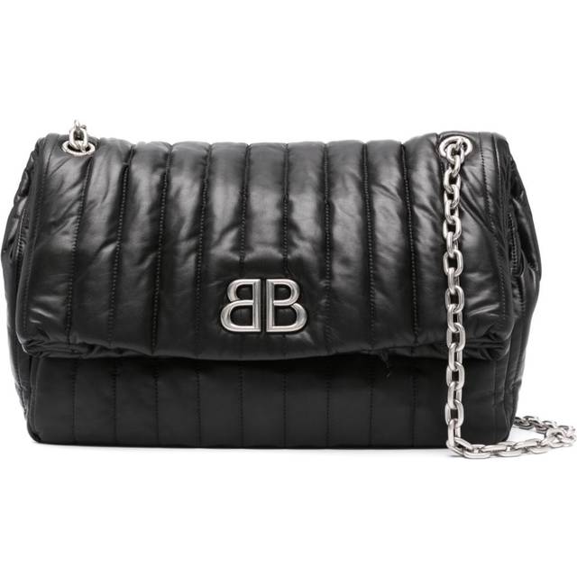 Balenciaga - medium Monaco chain-strap quilted shoulder bag - women - CALFSKIN/Cotton - OS - Black