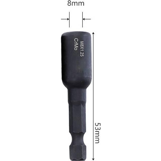 (STY M8x1.25) Self-Tapping Socket Adapter for 6mm/8mm/10mm Insert Nuts or Hanger Bolt Power Drill Tools 1/4 Inch Hex Shank