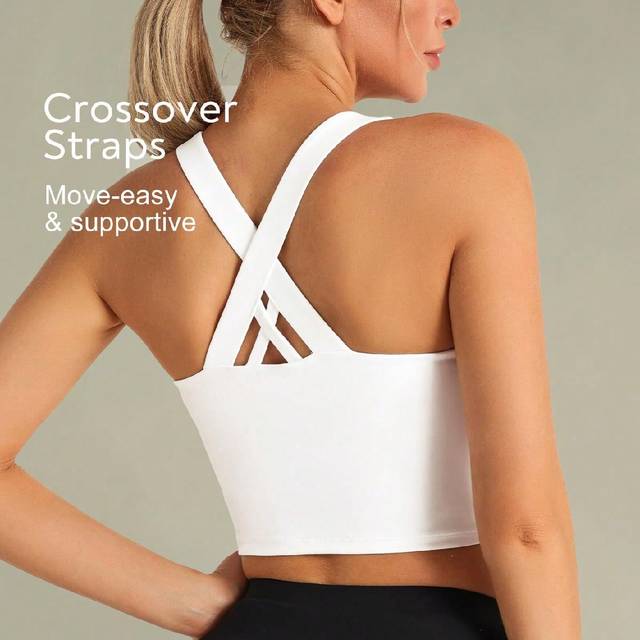 Tender Angel Tender Angel Women&#39;s Cross Strap Backless New Yoga Camisole, Cross Back Push-Up High Elasticity Sports Bra
