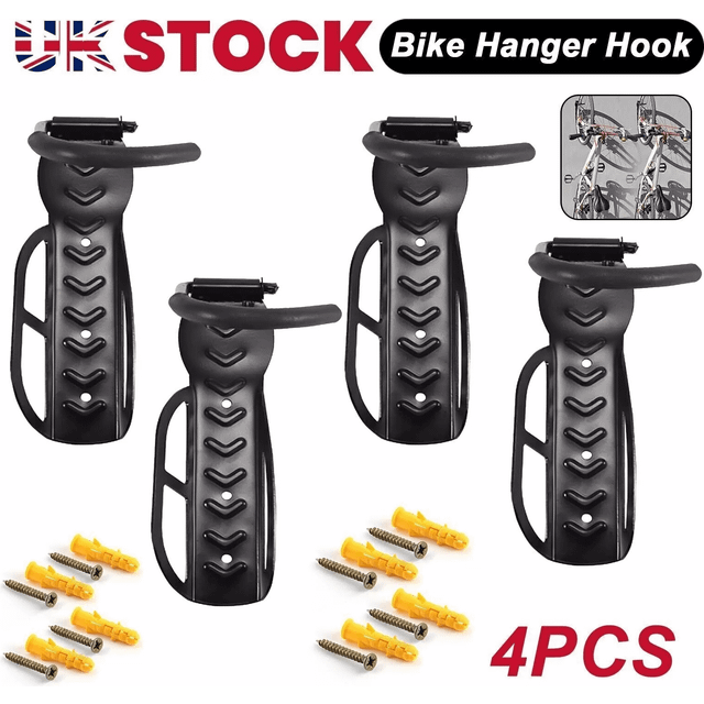 YIPAI-UK 4x Bike Rack Hook Storage Steel Mounted Wall Hanger Hanging Stand Holder SHIP UK