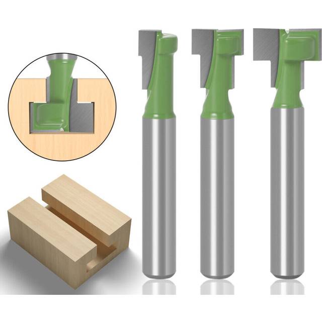 "(6*3/8) 6mm 1/4"" Shank T-Track Slotting & T-Slot Keyhole Cutter Router Bit Steel Handle 5/16"" 3/8"" 1/2"" Length Cutter For Wood"