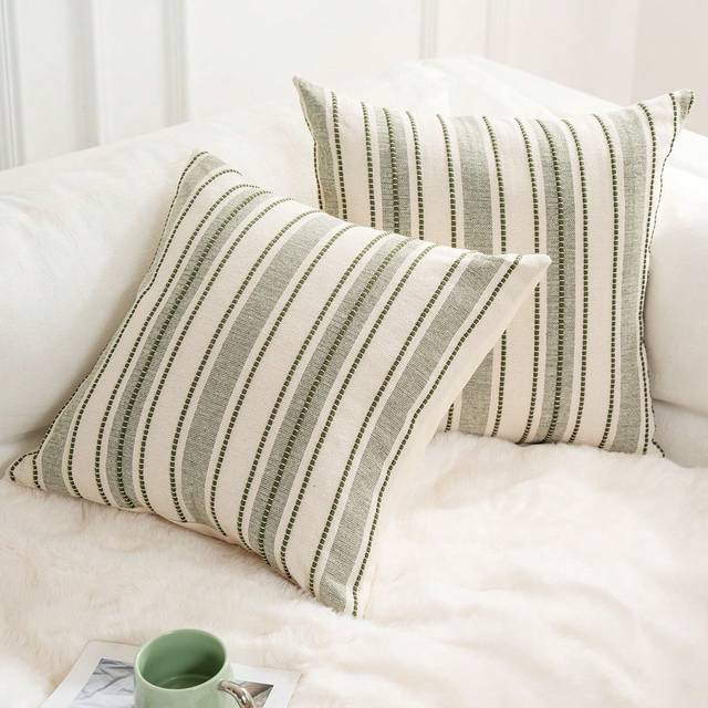 SHEIN 1pc Colorful Wide Striped Decorative Pillow Cover,Fall Decor,Autumn Decor,Room Decor