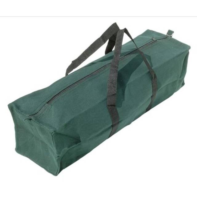 Canvas tool bag 24" 610mm green, water resistant heavy duty with zip and handles