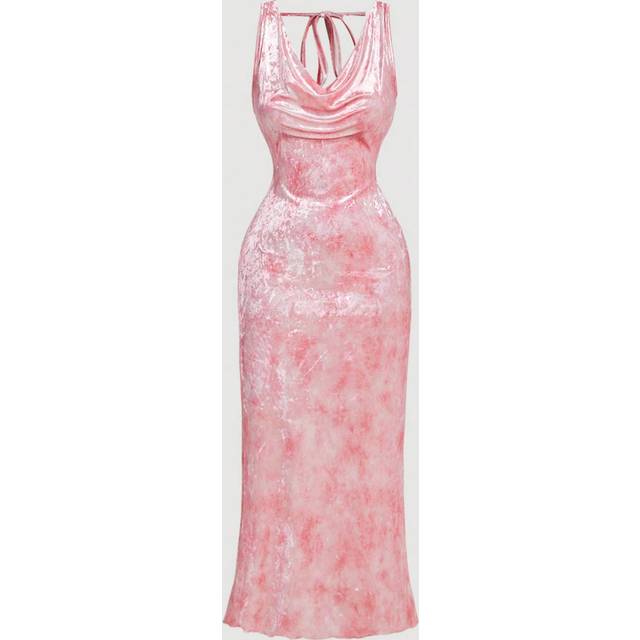 SHEIN Women&#39;s Summer Velvet Tie-Dye Printed Fitted Dress,Fall Women Dresses