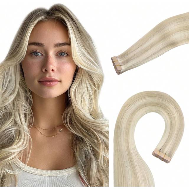 9AM Hair 20PCS Straight Tape In Human Hair Extensions 100% Real Remy Human Hair 14-24inches Natural High Quality 50G/Pack For Salon Silky Seamless Invisible PU