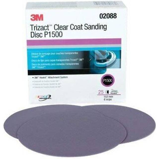 "3M 02088 Trizact Hookit 6"""" P1500 Grit Clear Coat Sanding Disc"