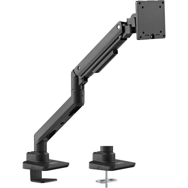 LogiLink monitorhållare för 17–49 tum, med gastryckfjäder, lämplig för platta och böjda bildskärmar, aluminium