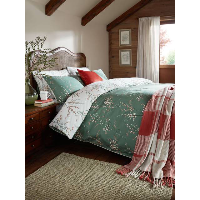 Laura Ashley Pussy Willow Fern Green Pair of Pillowcases - STD PR, FERN GREEN