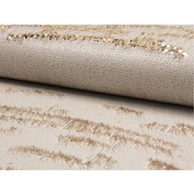 Deadstock Reversible Flip Sequin Mesh Fabric Gold & Cream