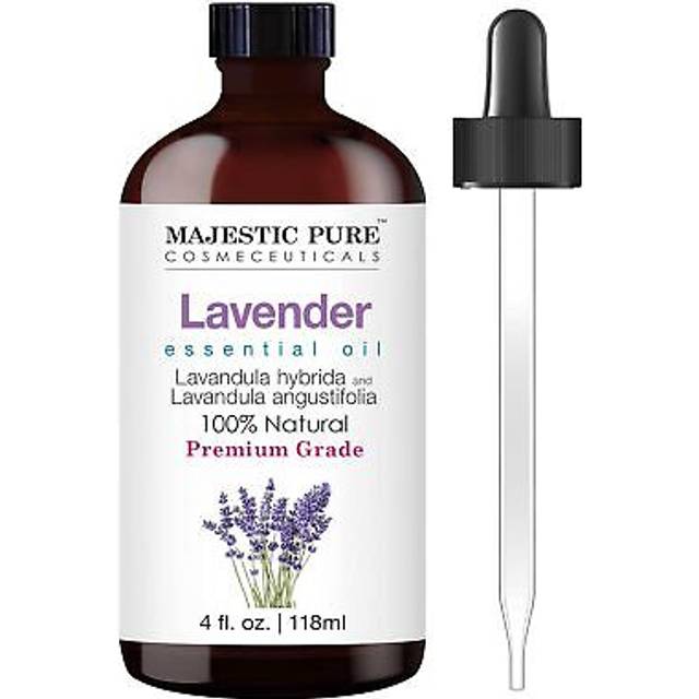 MAJESTIC PURE Lavender Essential Oil with Glass Dropper | 100% Pure and Natural Lavender Oil | Premium Grade Essential Oils for Diffusers  Skin  Aroma