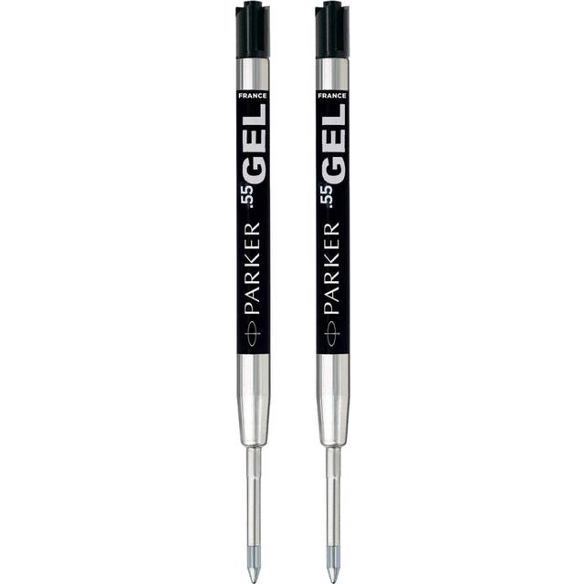 Quink Gel Metal Ballpoint Pen Refills - 0.5mm Fine Tip - Black Ink - Pack of 2