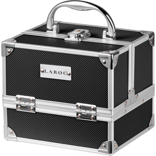 (Black ) Aluminium Professional Cosmetic Makeup Vanity Travel Case with Mirror
