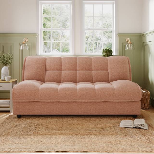 Emery Squish Soft Chenille Clic Clac Storage Sofa Bed - Clay