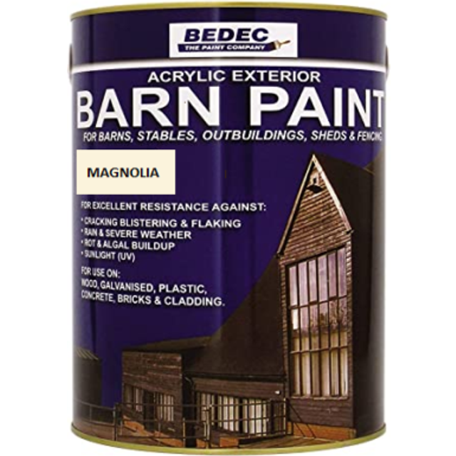 Bedec Barn Paint - Magnolia - Semi-Gloss - 5 Litres