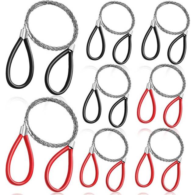 8Pcs PVC Pipe Cable Saw Stainless Steel Wire Saw PVC Pipe Cutter Hand Pocket String PVC Pipe Cutting Tool for Camping