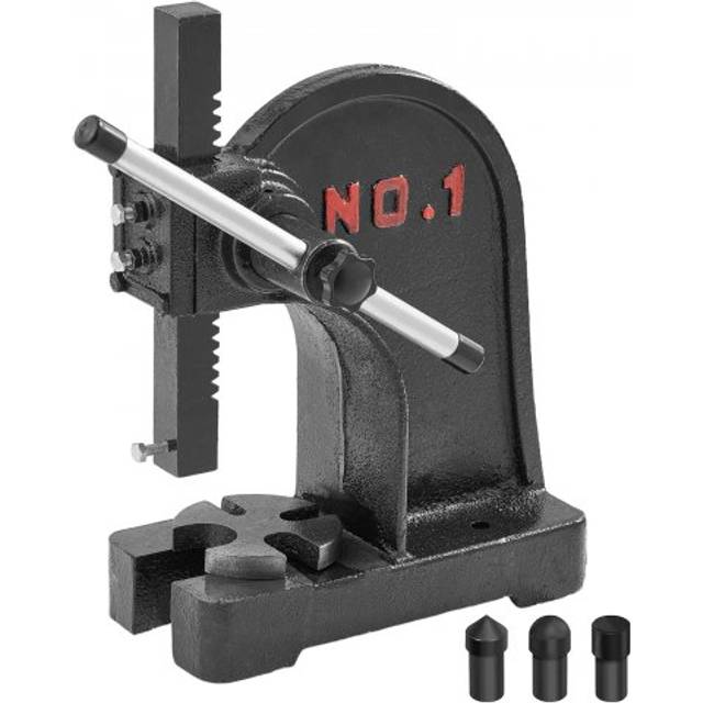 VEVOR Arbor Press, 1 Ton Manual Arbor Press, 5.9" Maximum Height, Cast Iron Heavy-duty Manual Desktop Arbor Press, Precision Hand Press for Stamping, Bending, Stretching, Forming