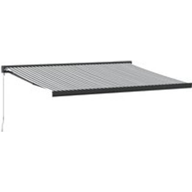 Markis infällbar antracit och vit 4x3 m tyg&aluminium