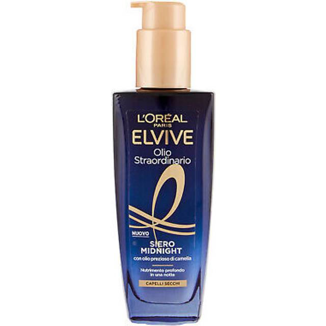 L'Oréal Paris Elvive extraordinär olja, för torrt hår, intensiv näring på en natt, med kamelia dyrbar olja, Midnight-serum, 100 ml