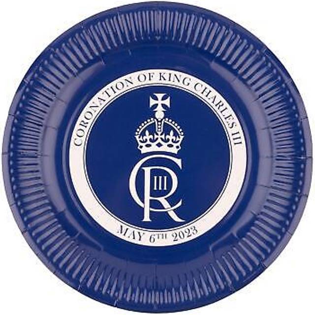 (20Pcs Plates) Cups Plates Napkins Table Cover Bunting King's Coronation Tableware