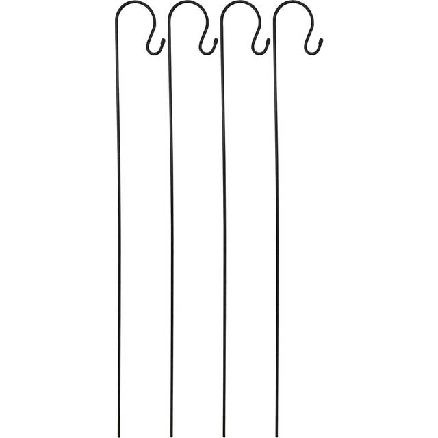 Shepherds Crook Black Metal Garden Border Hook (1m)