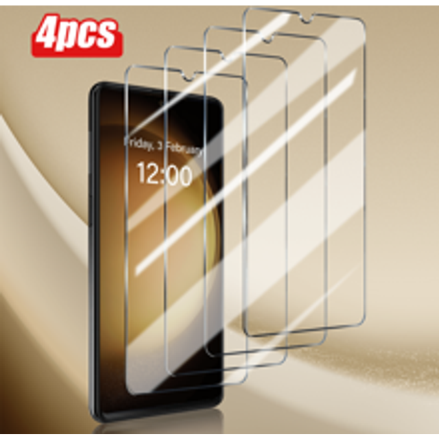4 st. Galaxy A54 skärmskydd, HD-härdat glas, reptåligt, supertransparent, verklighetstrogna färger, kompatibel med Galaxy A54/A14/S23 FE/S24 FE/A34/A1 - Genomskinlig (Multi-size)