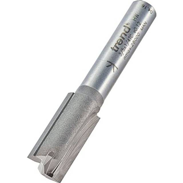 Professional Straight Two Flute Router Cutter Bit, 1/4 Inch Shank, 9mm Cut Diameter, Tungsten Carbide Tipped, 3/5X1/4TC