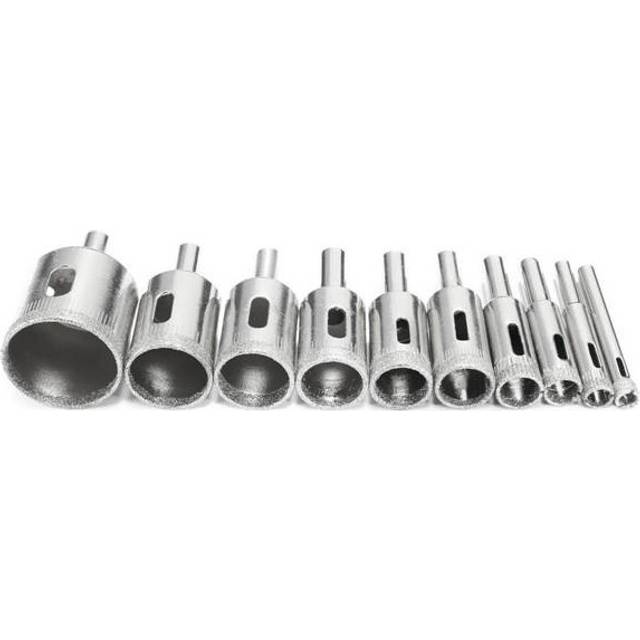 10pcs Diamond Hole Saw Drill Bit Set 6mm-30mm For Tile Ceramic Glass Porcelain Marble