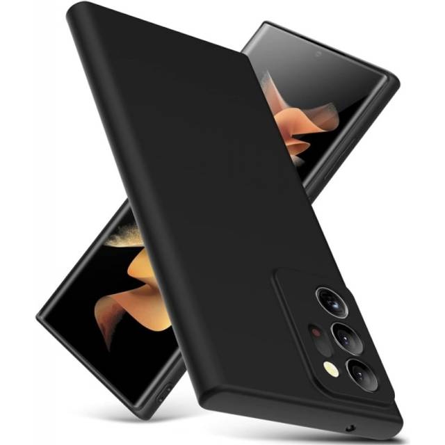 Samsung Note 20 Ultra Gummibelagd Mattsvart Skal Kameraskydd Liquid - Svart