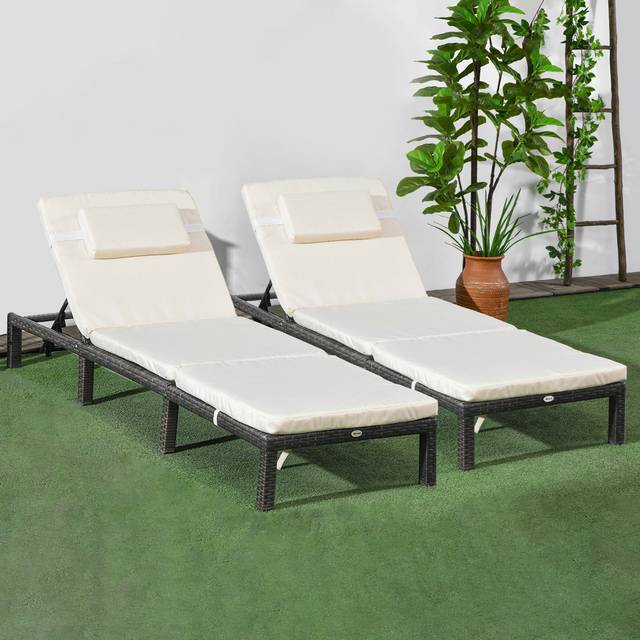 Azyrah 195cm Long Double Sun Lounger - Brown (22cm H X 60cm W X 195cm L)