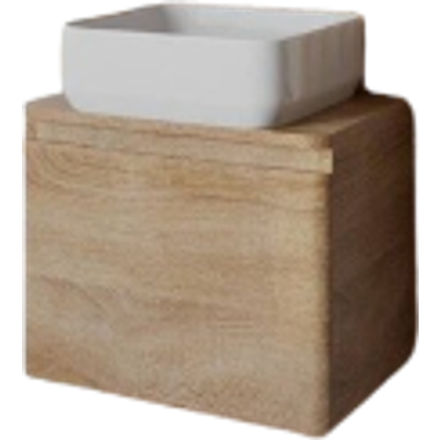 Regis Forma Wall Hung Wood Vanity Unit & Cannes Countertop Basin 500mm