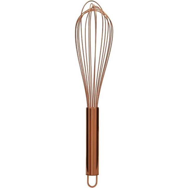 Premier Housewares Hand Wisk For Mixing Rose Gold Finish Stainless Steel Handheld Whisker for Baking Rust Resistant Whisks With Firm Grip 8 x 8 x 36