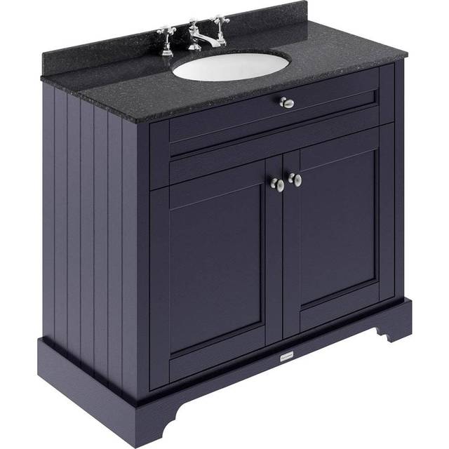 Hudson Reed Old London Twilight Blue 1000mm Black Marble &amp; 3TH Bas