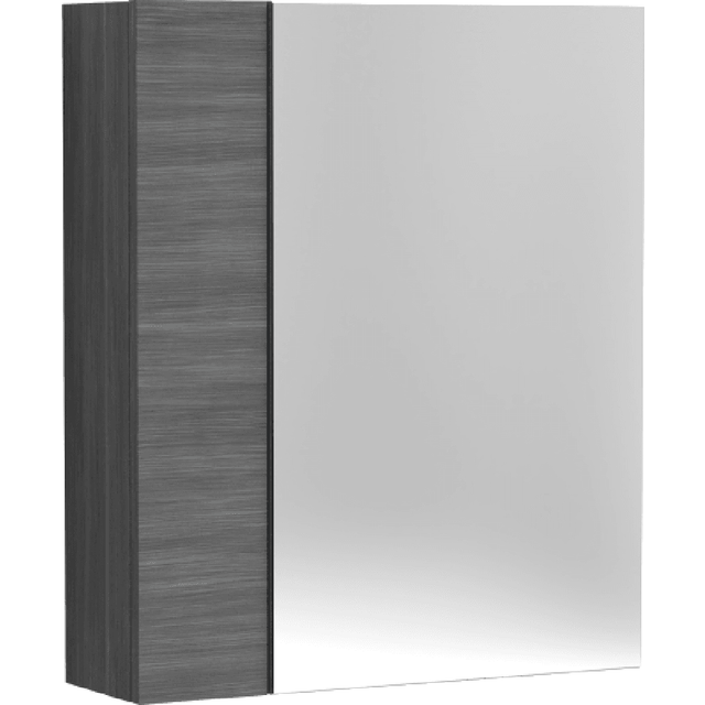 Hudson Reed Fusion 600Mm Mirror Unit (75/25) - Grey Woodgrain