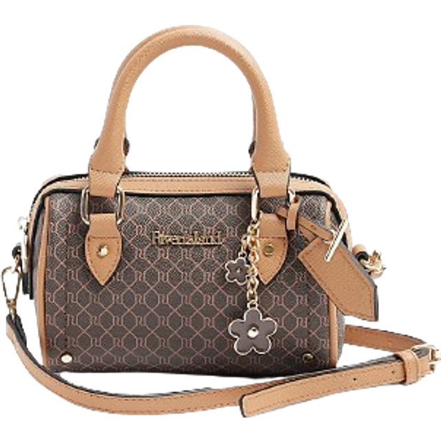 River Island Womens Brown Monogram Bowler Mini Cross Body Bag - One Size
