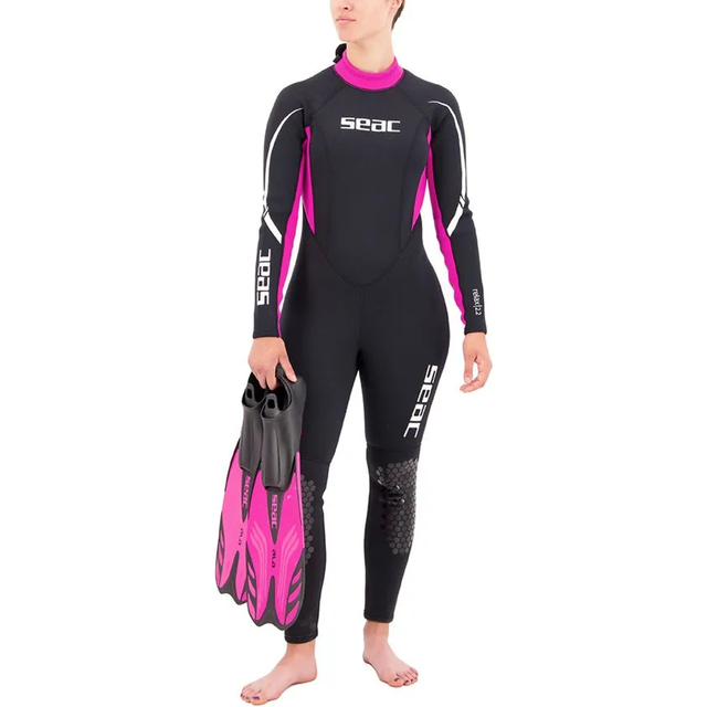 Seac Relax Long Woman, 2,2 mm neopren våtdräkt i ett stycke för snorkling, dykning och andra vattensporter