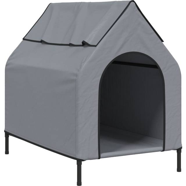 Dog House Light Grey Oxford Fabric and Steel vidaXL