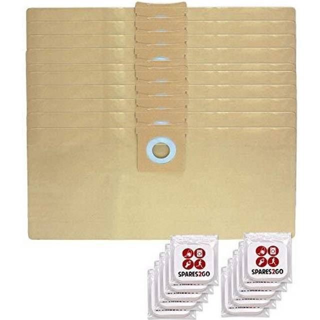 Vacuum Dust Bags for Titan Wet & Dry 16L 20L 30L 40L Cleaner (Pack of 10) + Freshener Tabs
