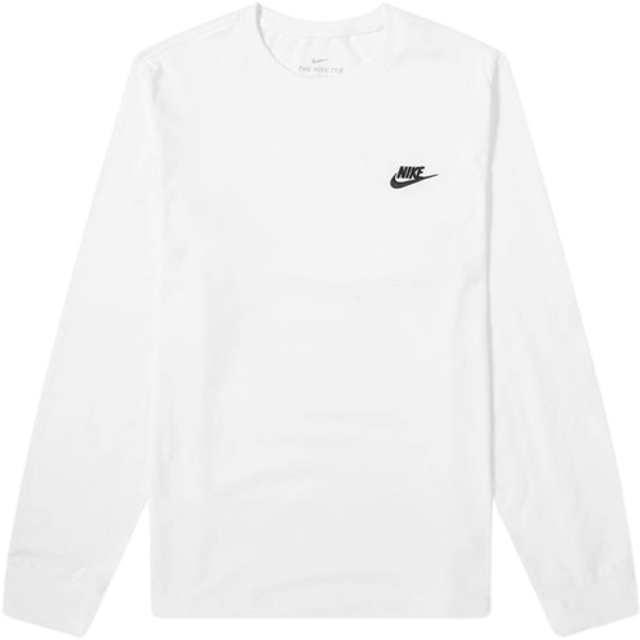Nike – Club – Vit långärmad t-shirt-Vit/a