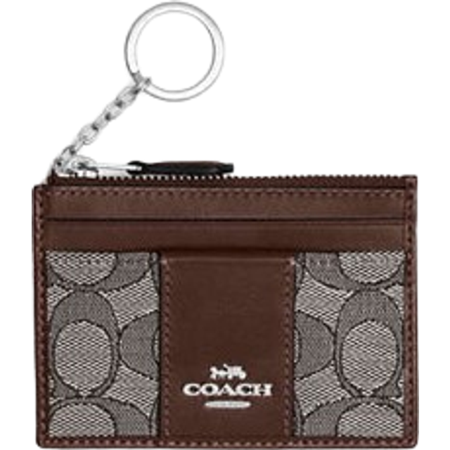 Coach Womens Mini ID Skinny in Signature Jacquard - Brown - One Size