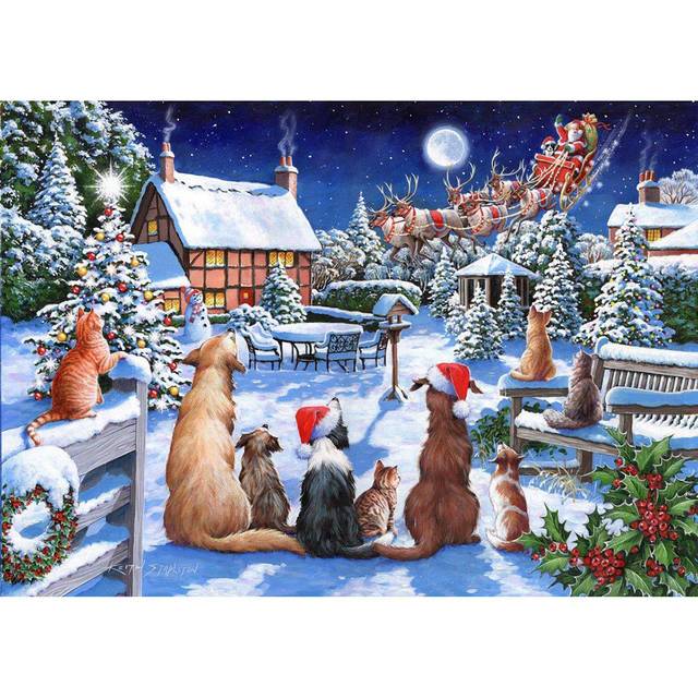 The House of Puzzles No. 19 Santa Paws 1000 Piece Jigsaw Puzzle - Multi - 1000 Pieces