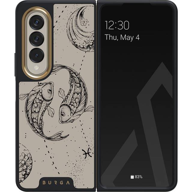 Pisces - Samsung Galaxy Z Fold 4 Case, Elite Dark / Gold / Nude