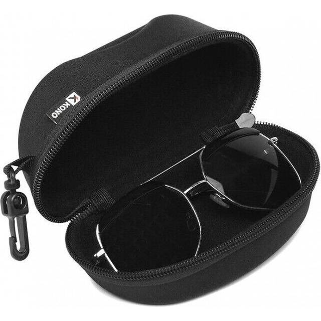G4042 - Kono Hard Shell Zipper Sunglasses Case - Black