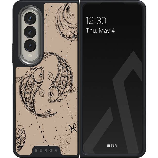 Pisces - Samsung Galaxy Z Fold 4 Case, Elite Dark / Gunmetal / Beige