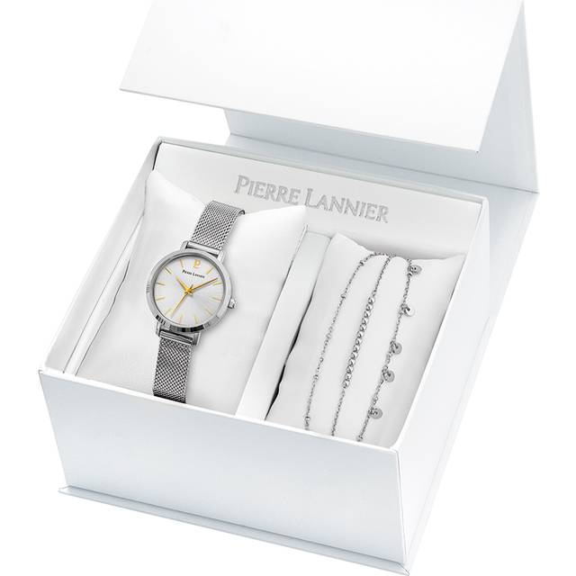 Pierre Lannier Chouquette Gift Set 357F621 - Dam - 30 mm - Analogt - Quartz - Mineralglas - Silver (12 mm)