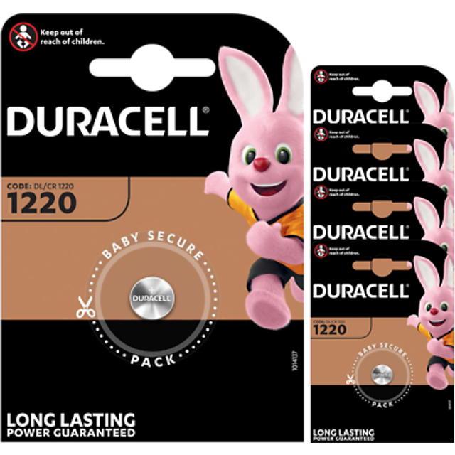 Duracell dl1220 cr1220 1220 3v lithium coin cell battery x 5 long expiry