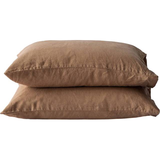 Tell Me More Stonewashed linen örngott 50x60 cm 2-pack Hazelnut - Brun