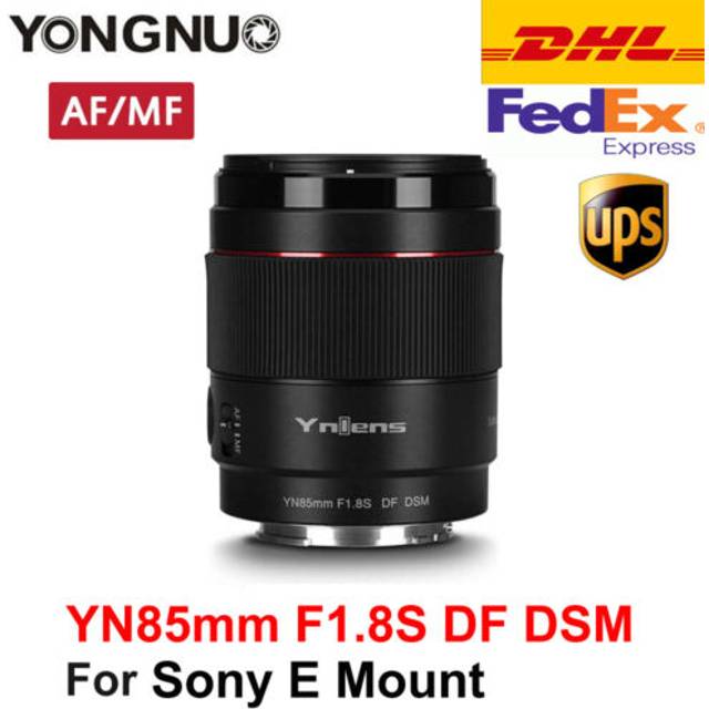 Dhl yongnuo yn85mm f1.8s df dsm mf af lens for sony e-mount camera a9 a7rii a7ii