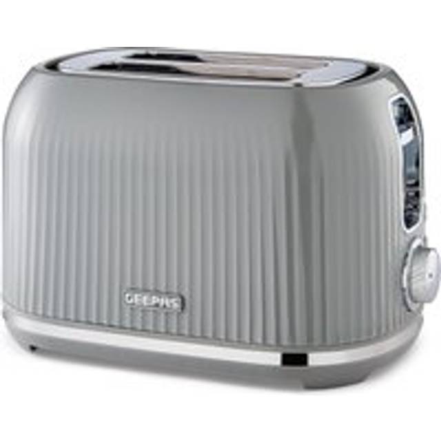Grey Fluted 2-Slice Toaster With 6-Level Browning