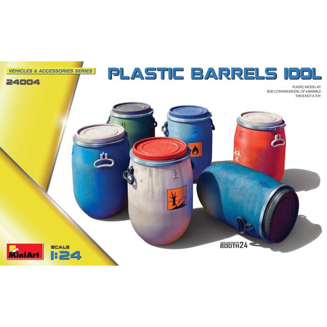 MIN24004 - Miniart 1:24 - Plastic Barrels 100L